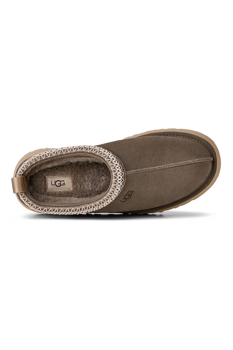 UGG Велурено сабо Tazz II с равна платформа Камел/Ледено синьо