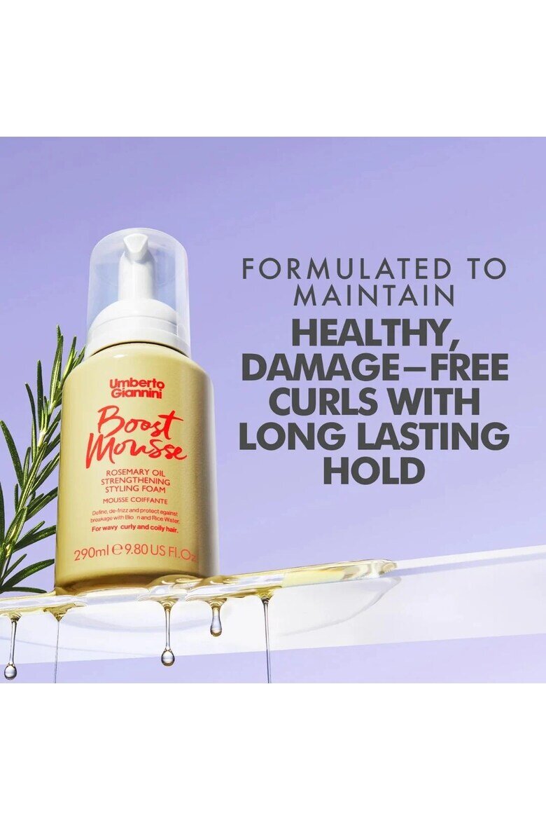Umberto Giannini Strong Curls 290 мл стилизиращ мус с масло от розмарин за къдрава коса