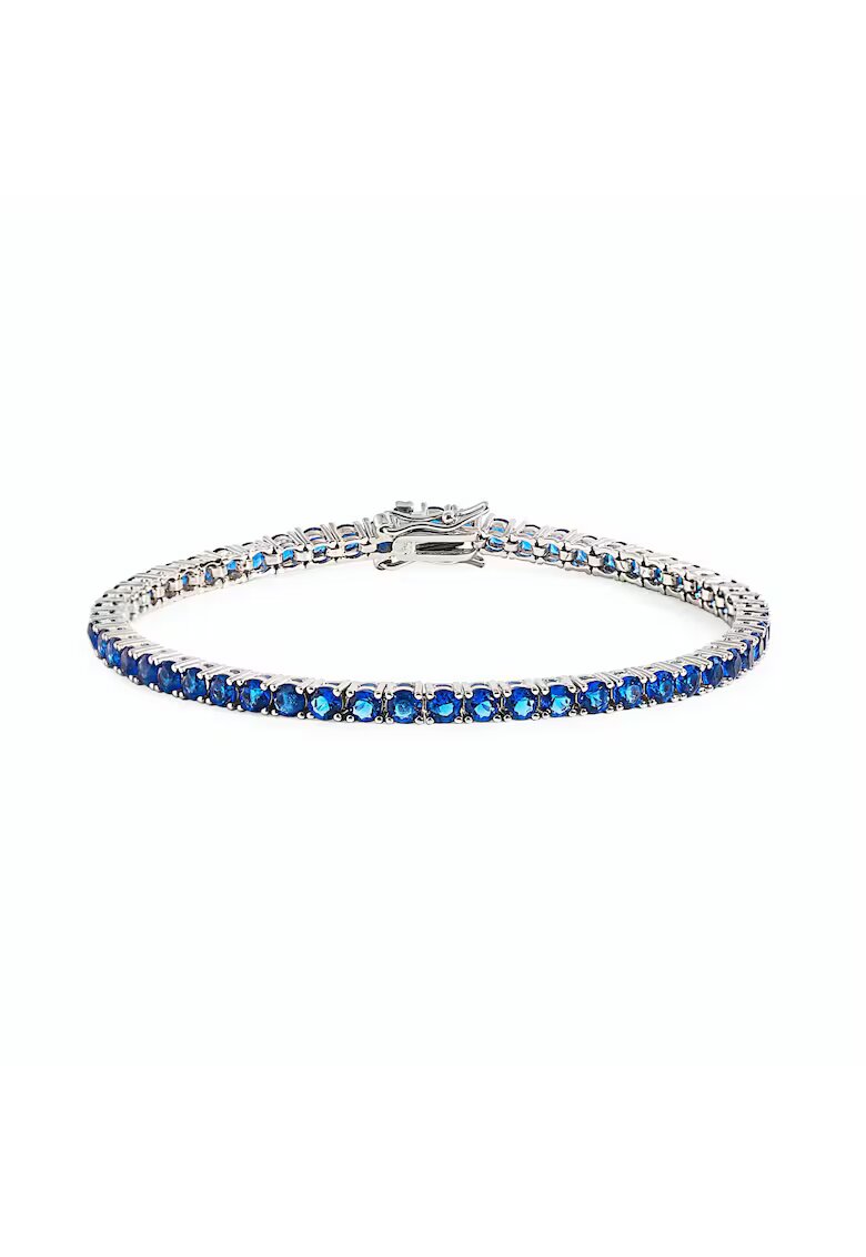 UNA VIDA Гривна Tennis Blue - 2мм - 18 см - Сребро 925