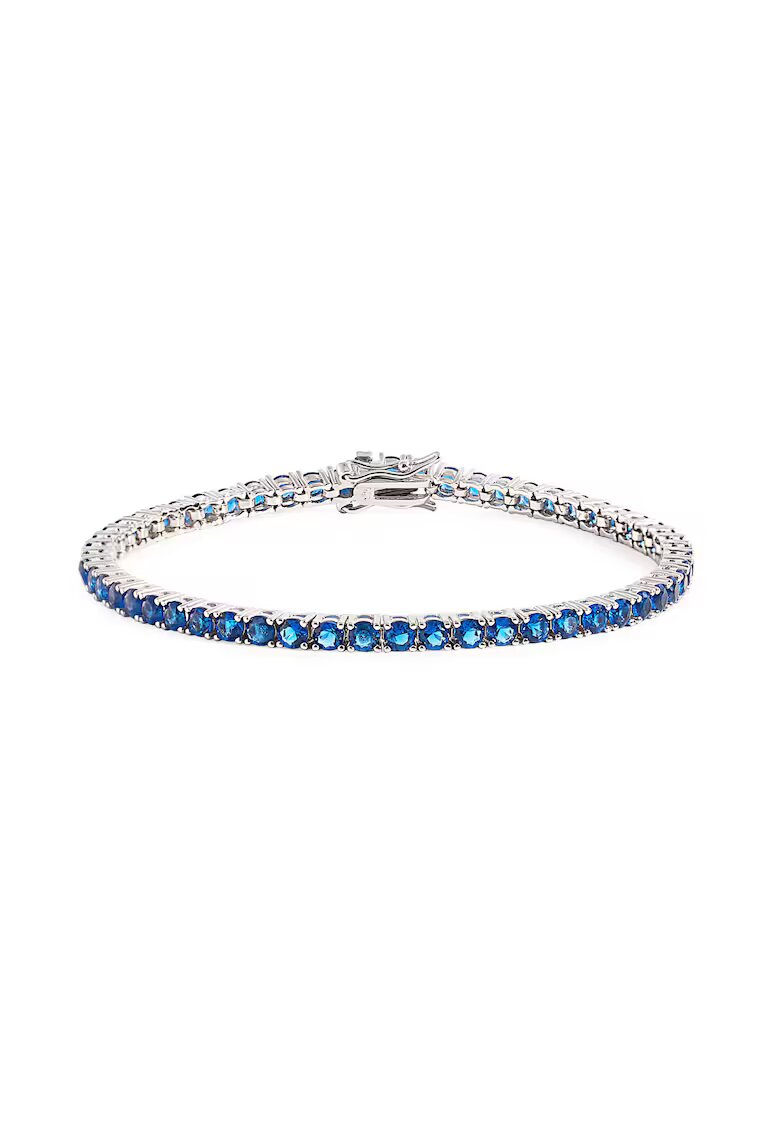 UNA VIDA Тенис гривна Blue 18 см - Сребро 925