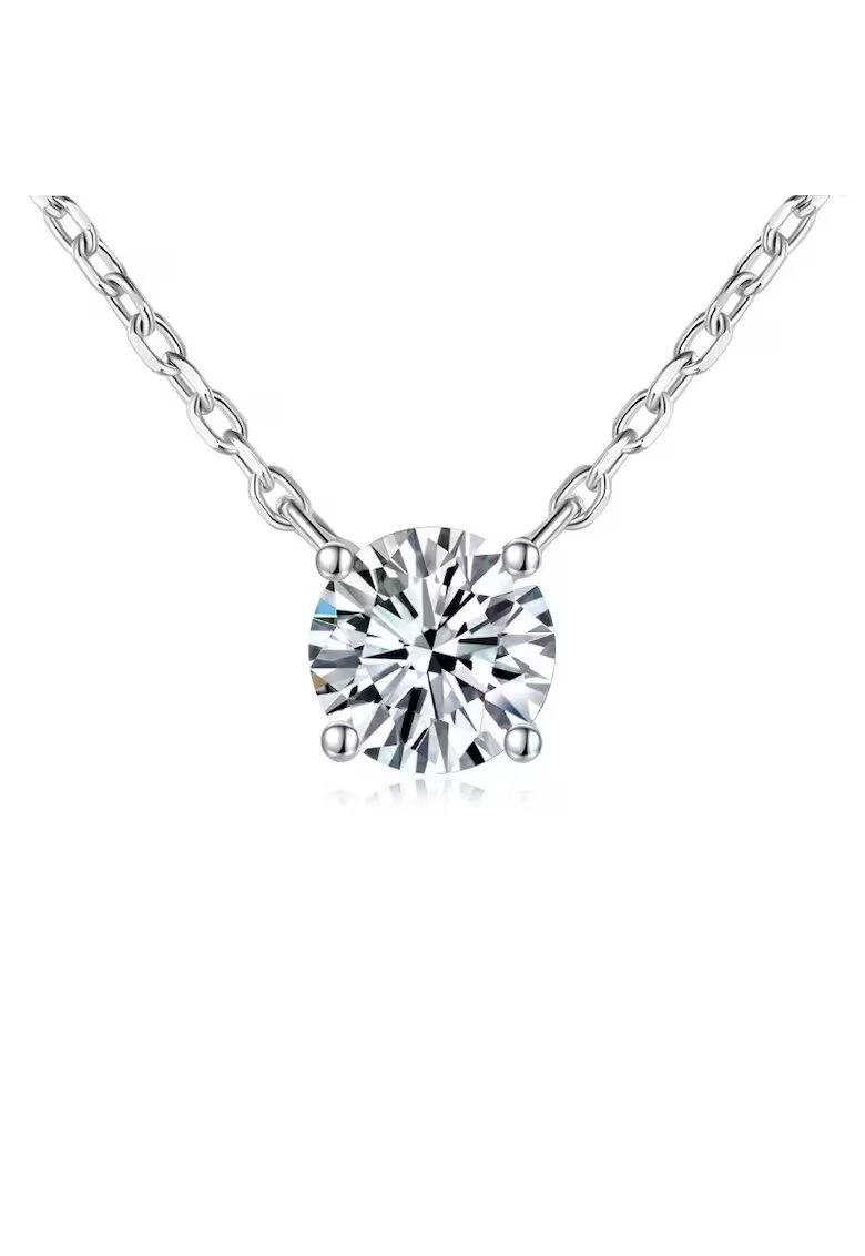 UNA VIDA Висулка с верижка - Моасанит 1ct - Сребро 925 - минималистичен дизайн