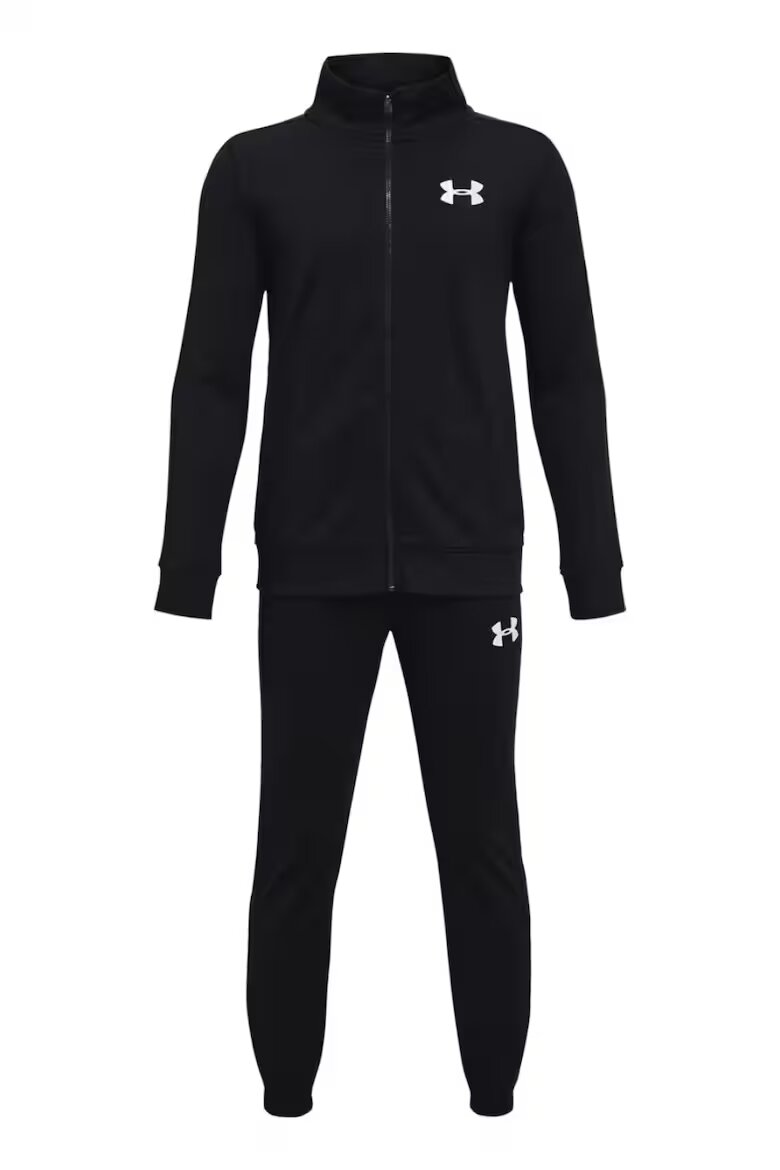 Under Armour Анцуг с цип и лого за фитнес Knit Бял/Черен