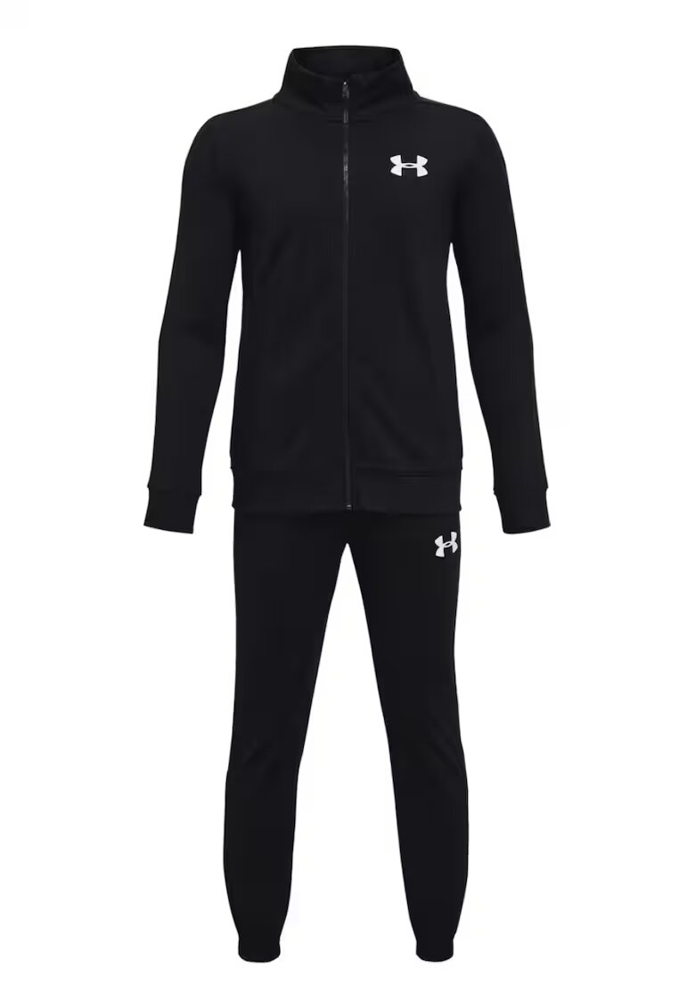 Under Armour Анцуг с цип и лого - за фитнес Knit - Бял/Черен