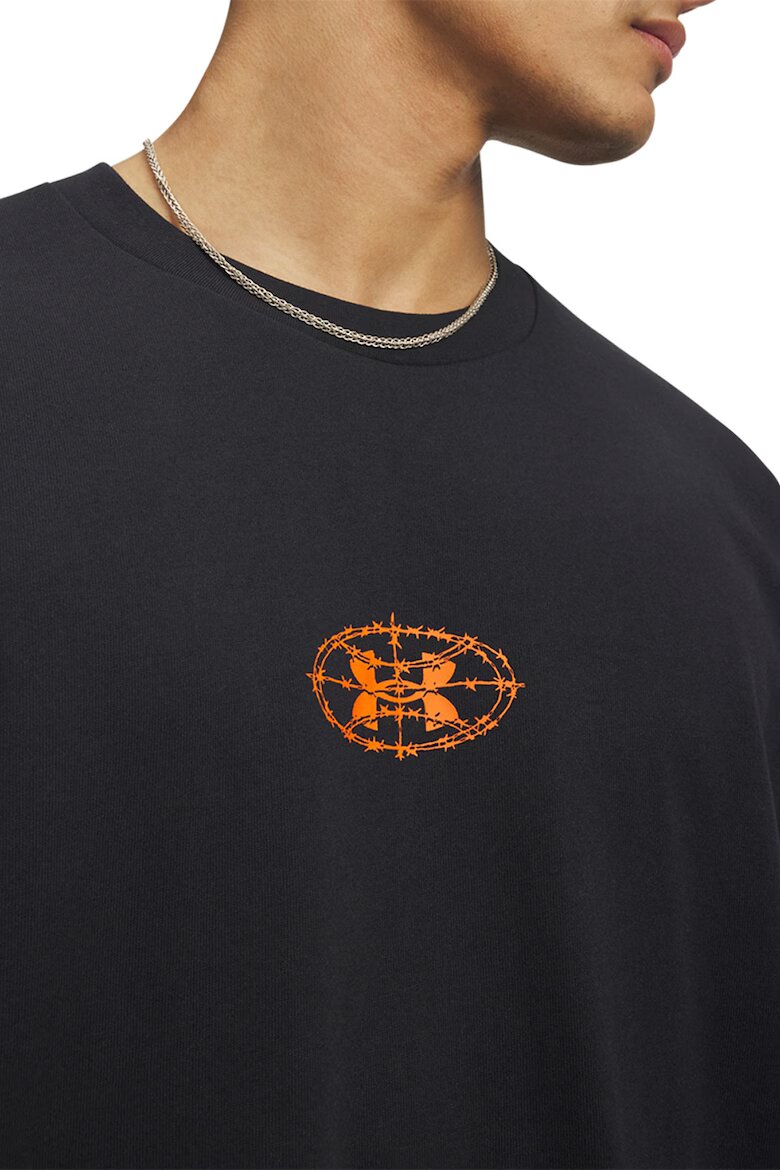 Under Armour Баскетболна тениска Hoops с памук Черен/Мандарина