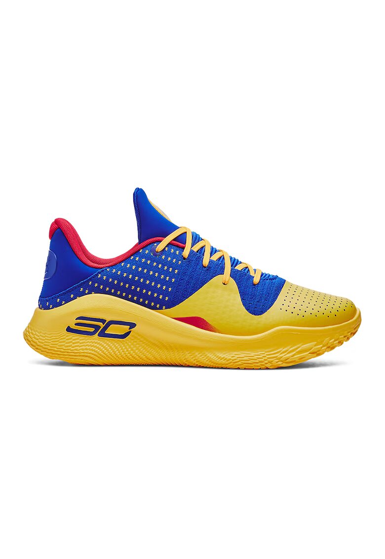 Under Armour Баскетболни обувки Curry 4 Low Flotro - Жълт/Кралско Синьо