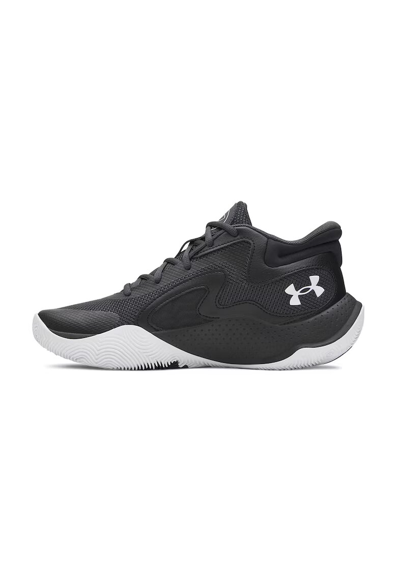 Under Armour Баскетболни обувки Jet '25 с лого - Бял/Черен/Антрацитно сиво