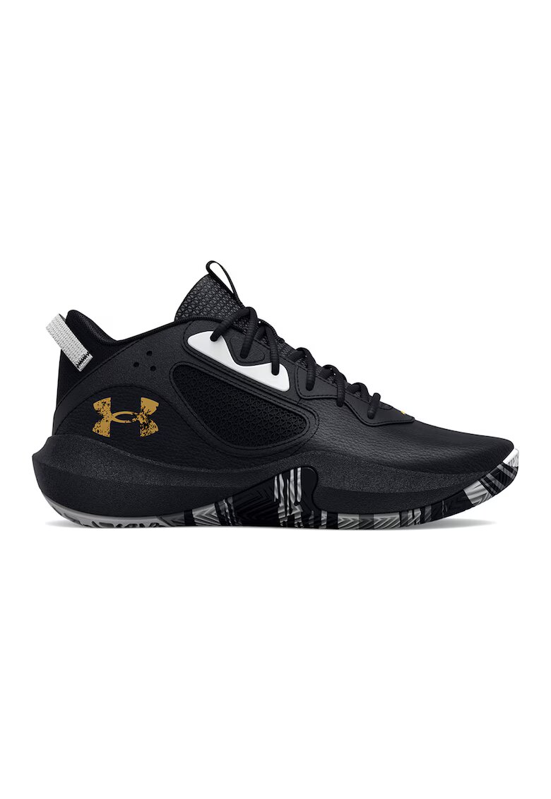 Under Armour Баскетболни обувки Lockdown 6 от кожа с мрежа - Черен/Сив