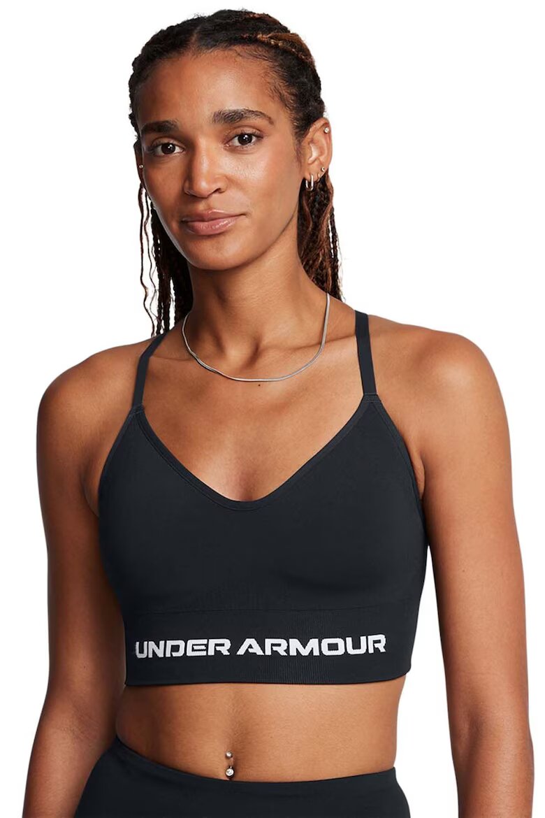 Under Armour Безшевно фитнес бюстие Vanish с лого