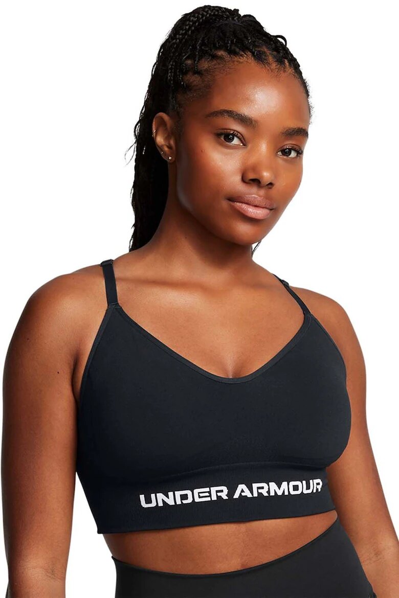 Under Armour Безшевно фитнес бюстие Vanish с лого