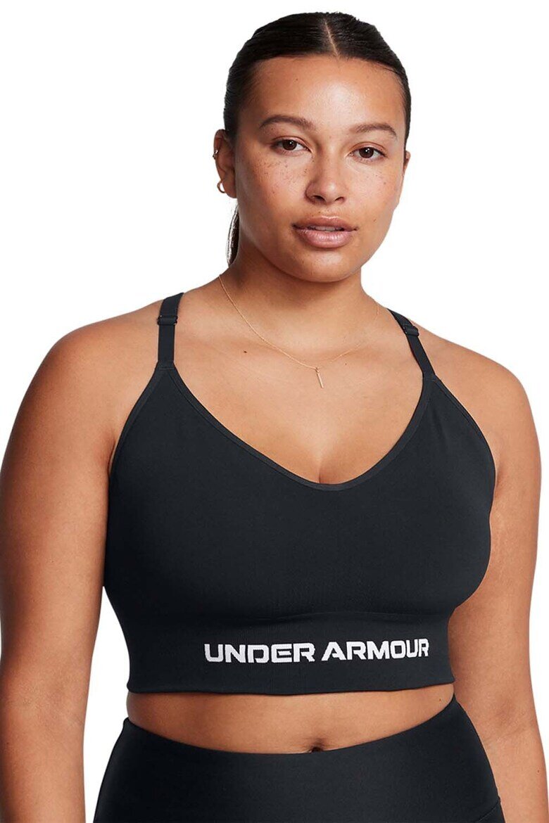 Under Armour Безшевно фитнес бюстие Vanish с лого