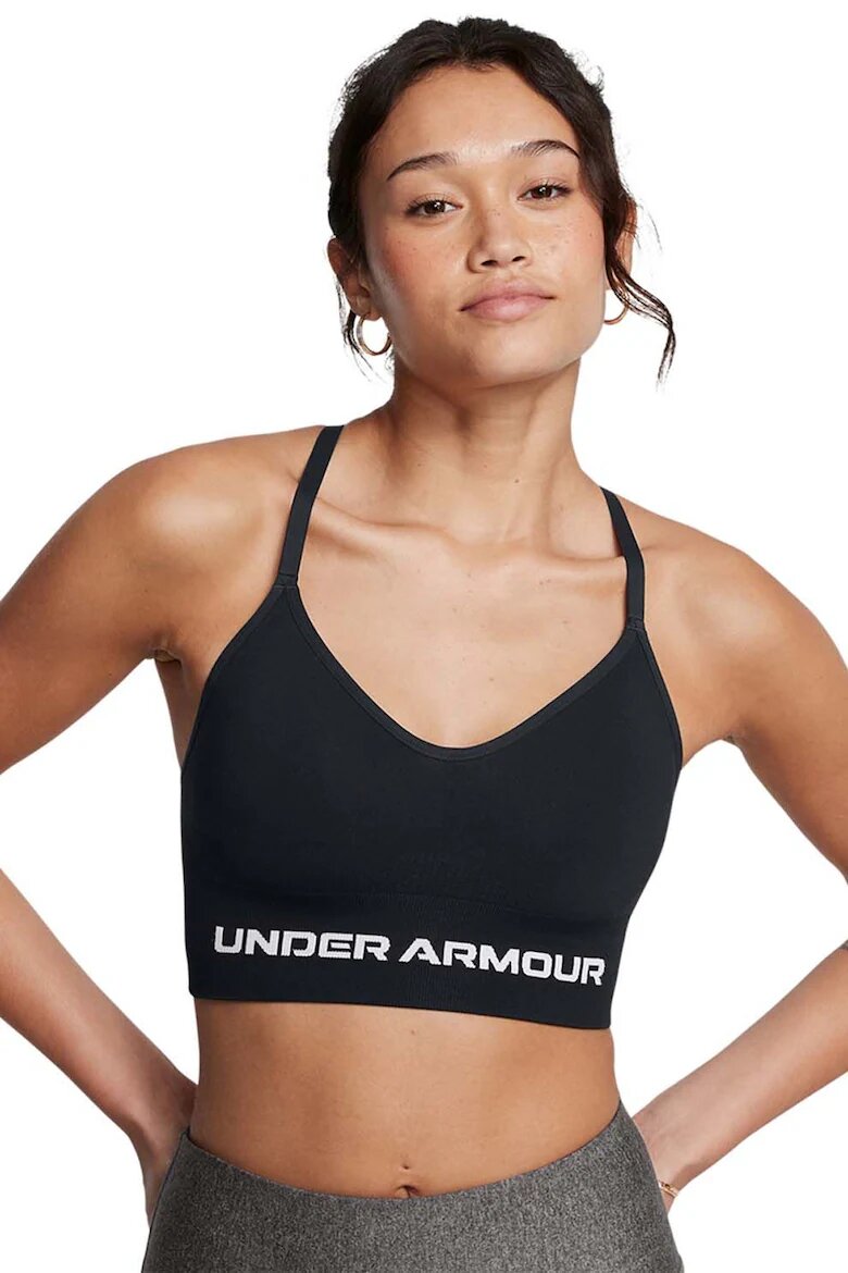 Under Armour Безшевно фитнес бюстие Vanish с лого
