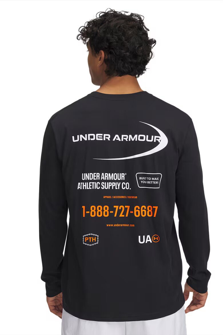 Under Armour Блуза с лого Черен/Оранжев