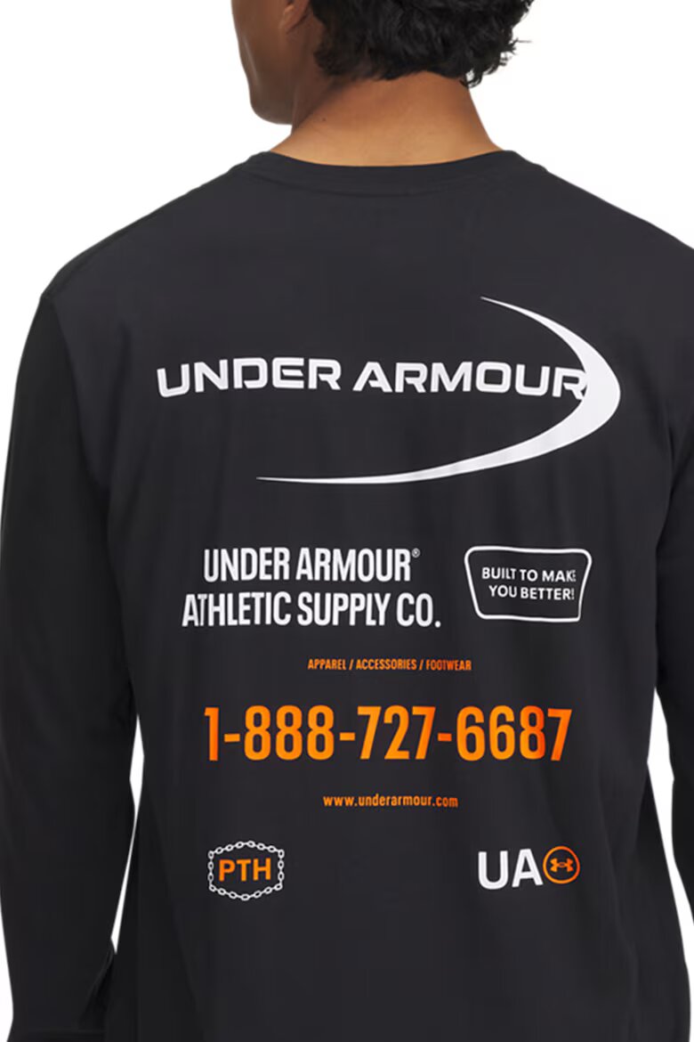 Under Armour Блуза с лого Черен/Оранжев