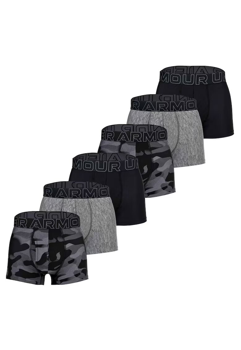 Under Armour Боксерки с лого - 6 чифта - Черен/Сив
