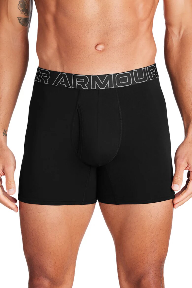 Under Armour Боксерки с лого на талията - 3 чифта Черен