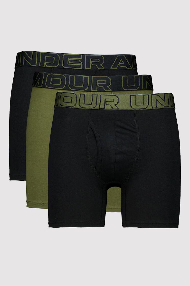 Under Armour Боксерки с лого на талията - 3 чифта Черен/Тъмно каки