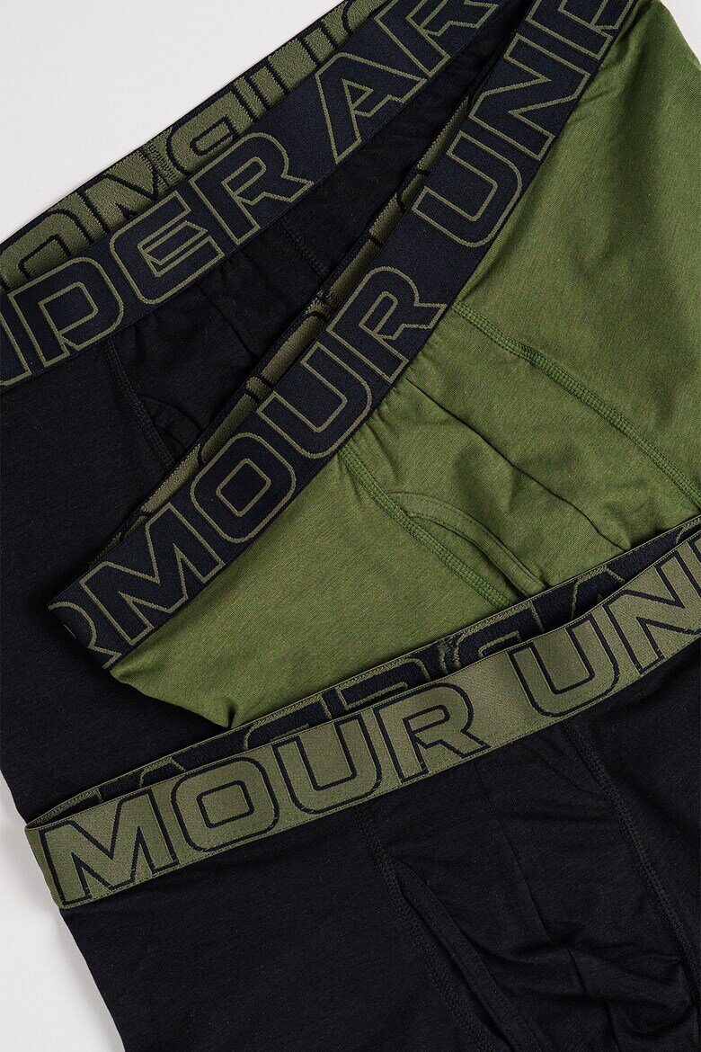 Under Armour Боксерки с лого на талията - 3 чифта Черен/Тъмно каки