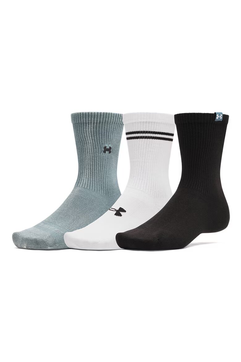 Under Armour Дълги фитнес чорапи - 3 чифта Бял/Черен/Сив