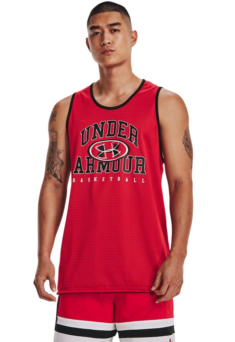 Under Armour Двулицев баскетболен топ Baseline - Червен/Черен