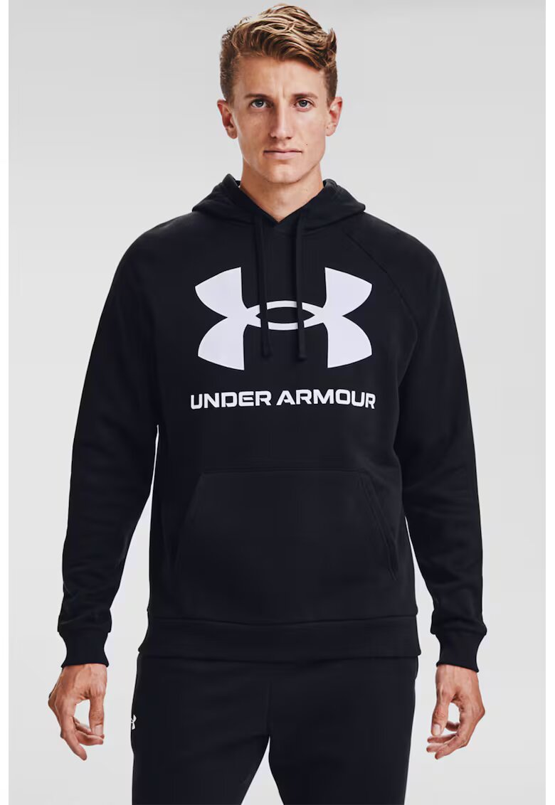 Under Armour Фитнес худи Rival с лого и ръкави реглан - Черен