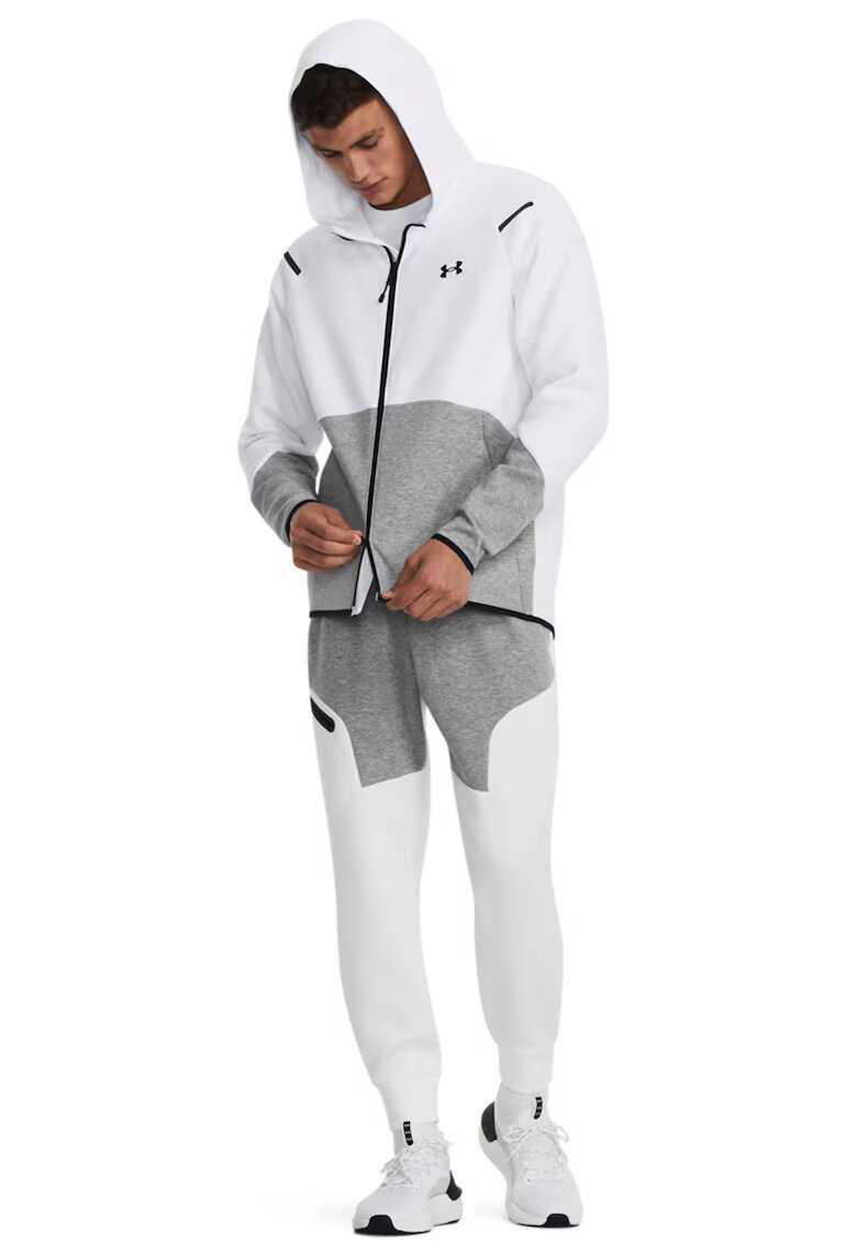 Under Armour Фитнес худи Unstoppable с цип - Бял/Сив