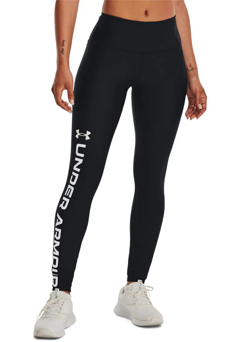 Under Armour Фитнес клин HeatGear® с висока талия - Черен/Лайм зелено