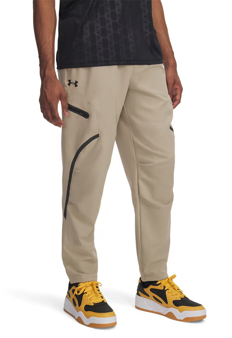 Under Armour Фитнес панталон с връзка - Бежов/Мръснобял