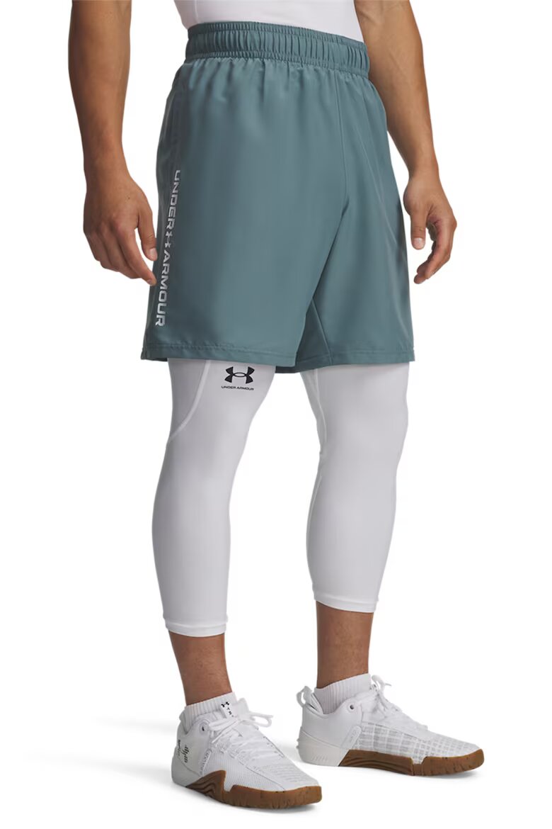 Under Armour Фитнес шорти Wordmark с лого Бял/Петролно синьо