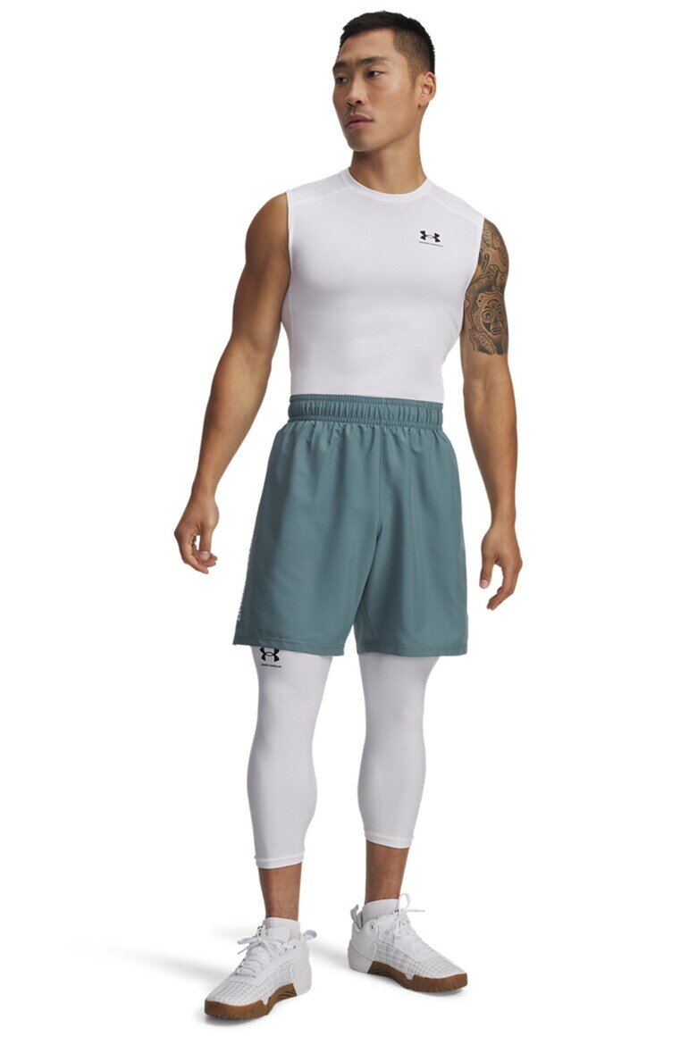 Under Armour Фитнес шорти Wordmark с лого Бял/Петролно синьо