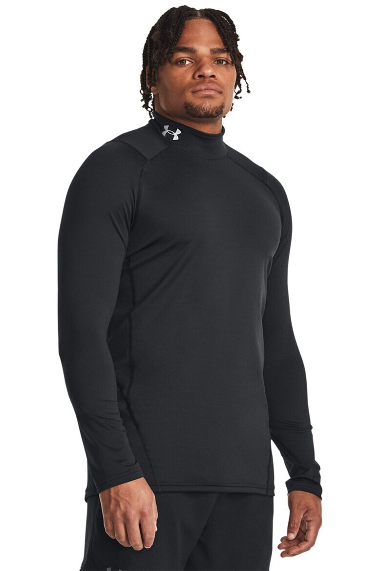 Under Armour Фитнес слим блуза с ниска яка Черен