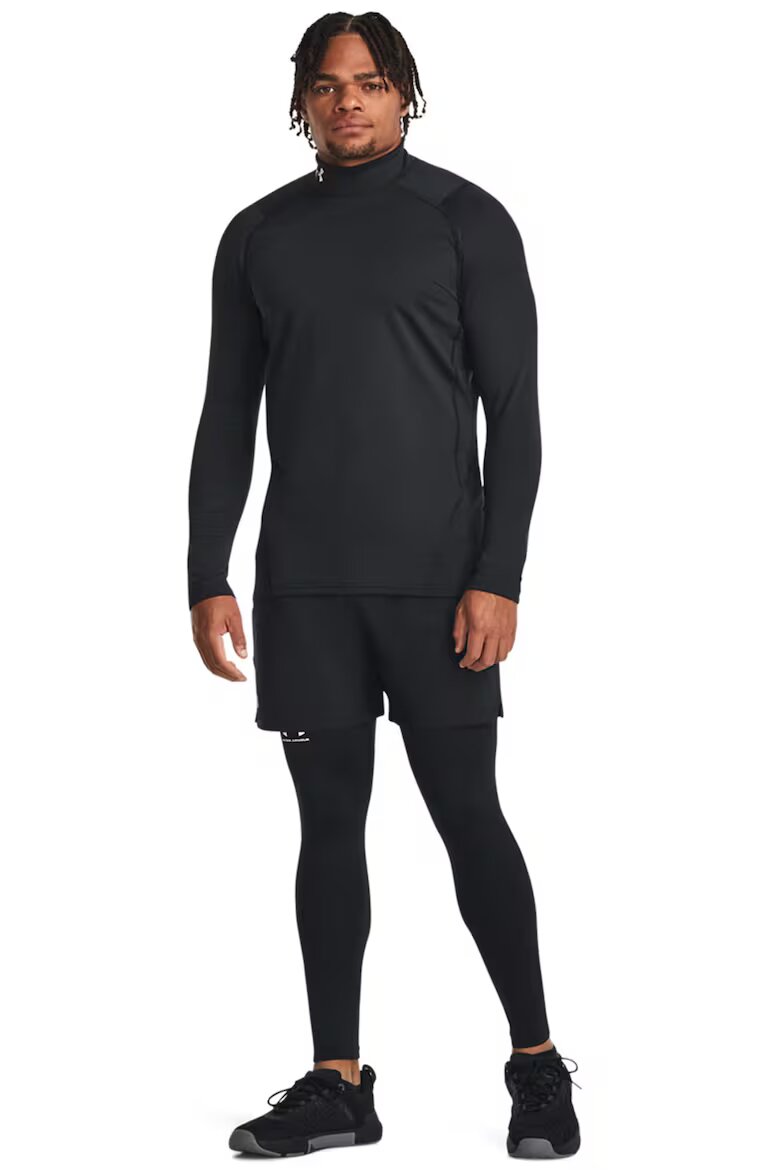 Under Armour Фитнес слим блуза с ниска яка Черен