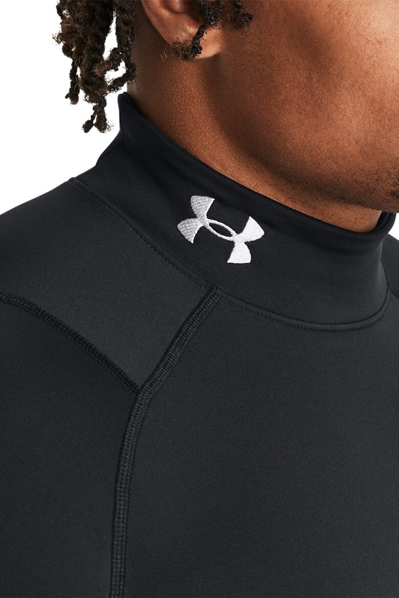Under Armour Фитнес слим блуза с ниска яка Черен