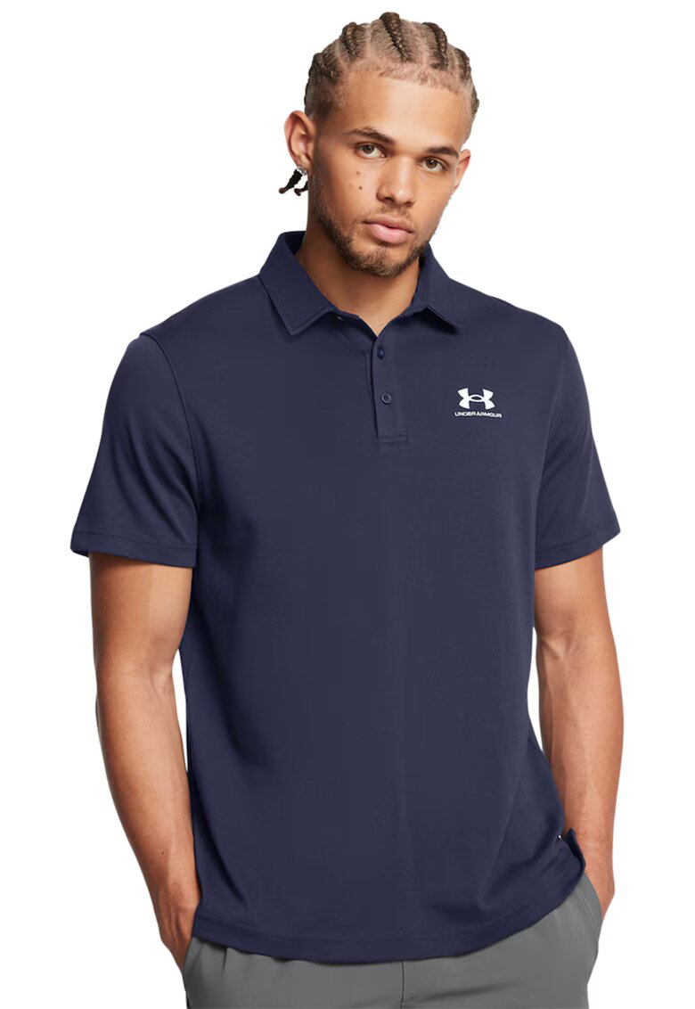 Under Armour Фитнес тениска с яка и лого