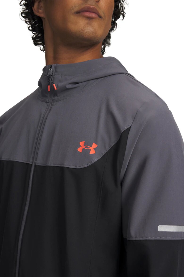 Under Armour Фитнес яке Tech Utility с качулка Черен/Мандарина/Tъмносив