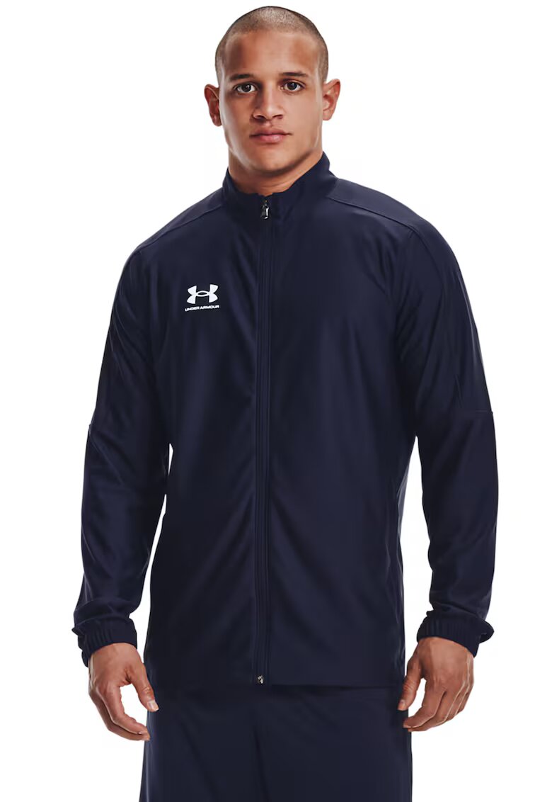 Under Armour Футболен суитшърт Challenger с цип - Бял/Тъмносин