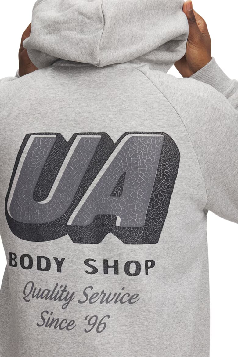 Under Armour Худи Rival с памук с фигурален принт Светлосив меланж