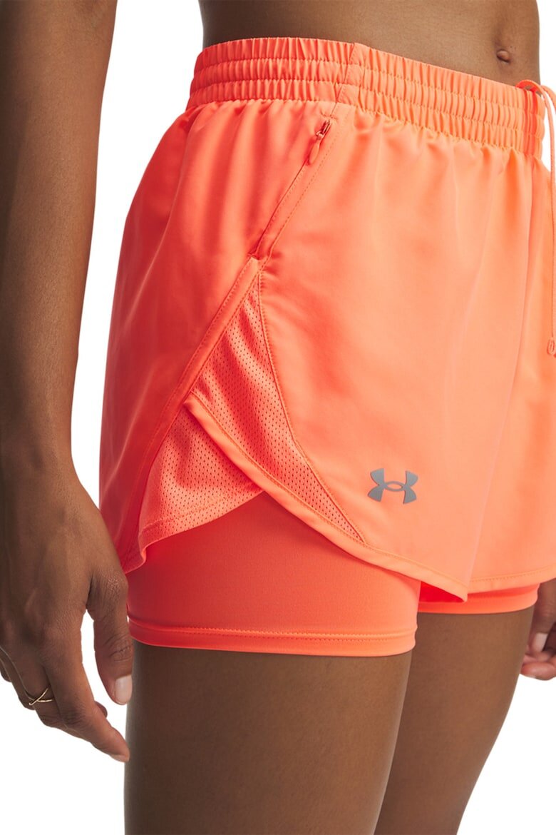 Under Armour Къс панталон за бягане Fly By с дизайн 2 в 1 Оранжев