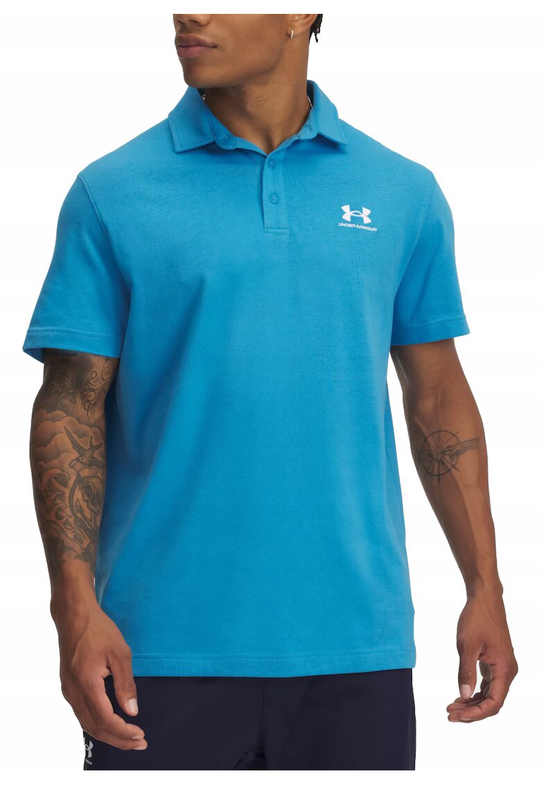 Under Armour Мъжка поло тениска - синя - памук/полиестер - стандартна кройка - къс ръкав