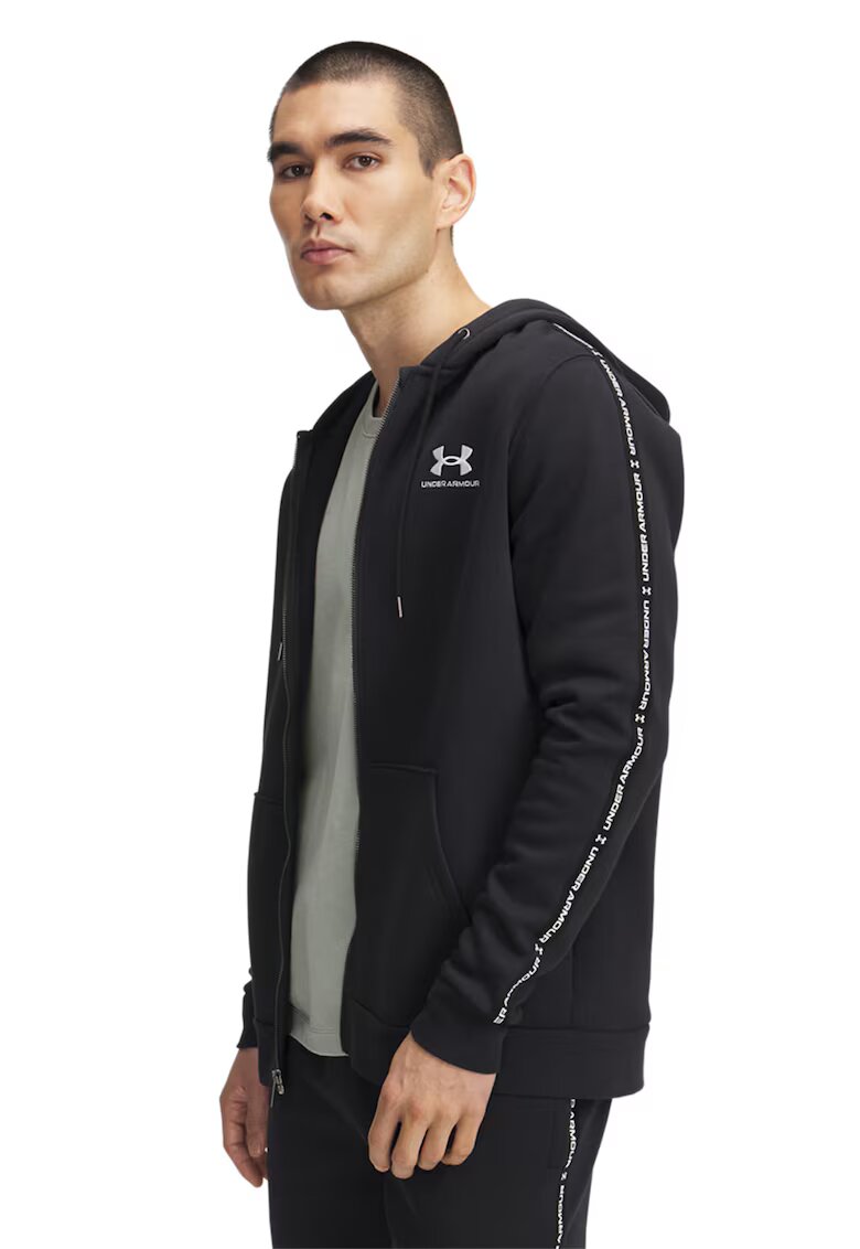Under Armour Поларено фитнес худи Icon - Бял/Черен