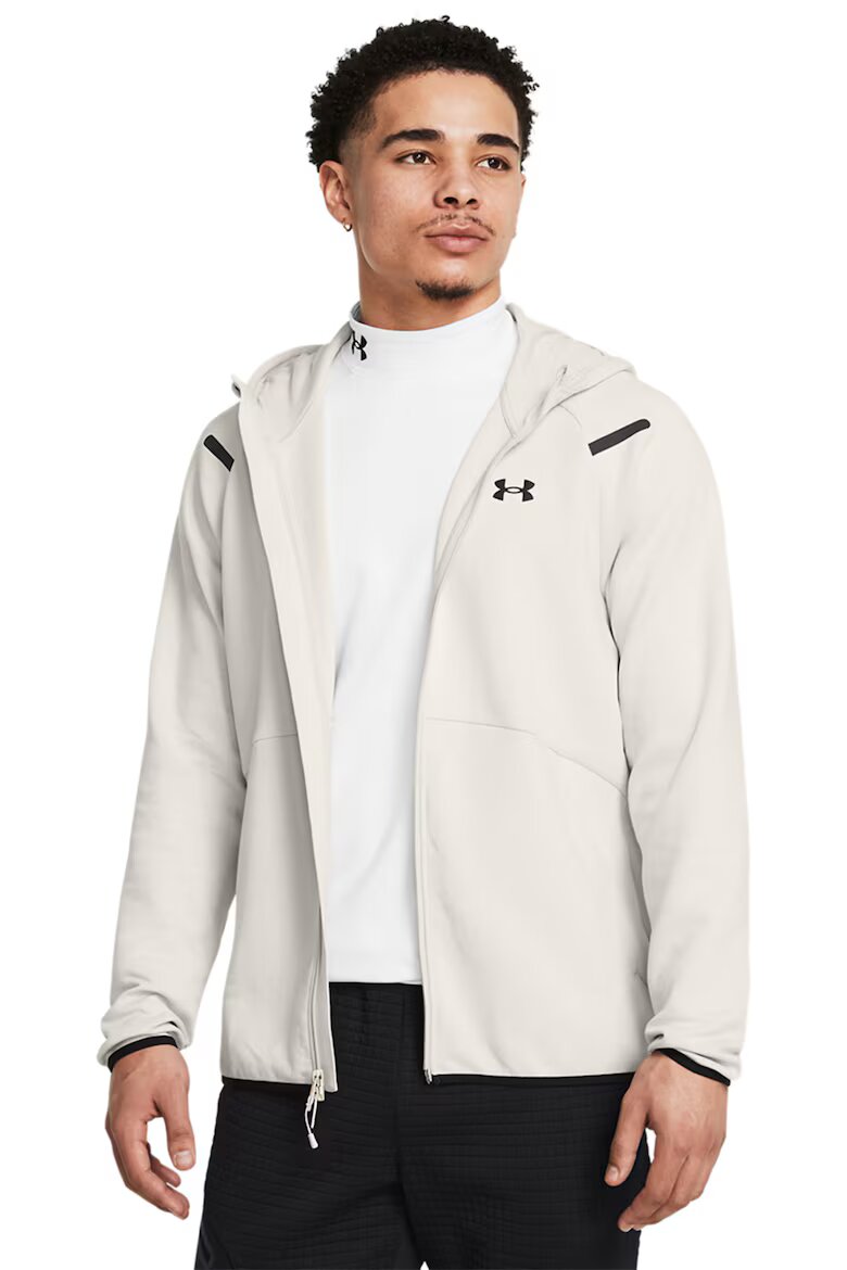 Under Armour Поларено худи Unstoppable Мръснобял