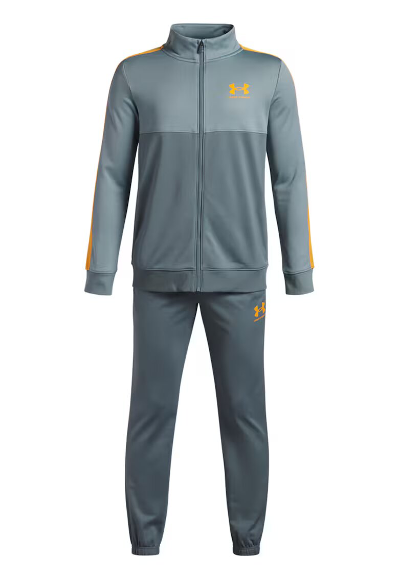 Under Armour Спортен екип Rival в цветен блок с цип - Сив/Мандарина