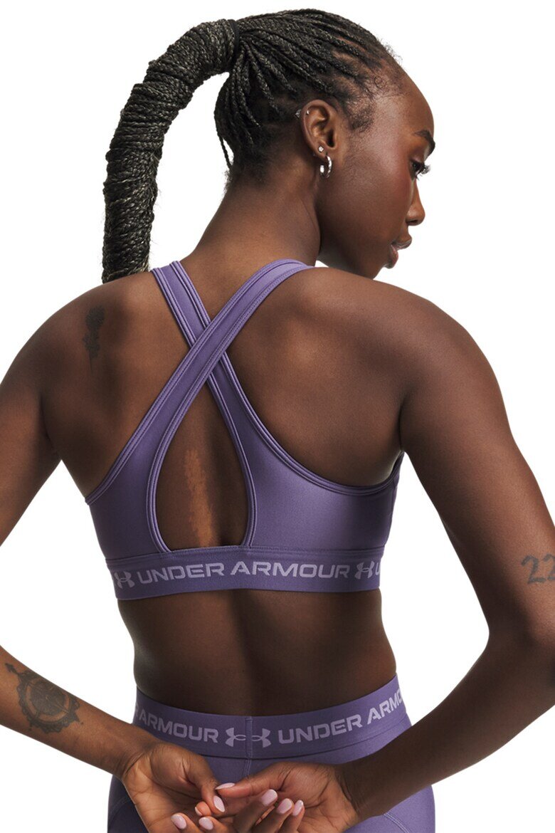 Under Armour Спортен сутиен Crossback с лого Лилав