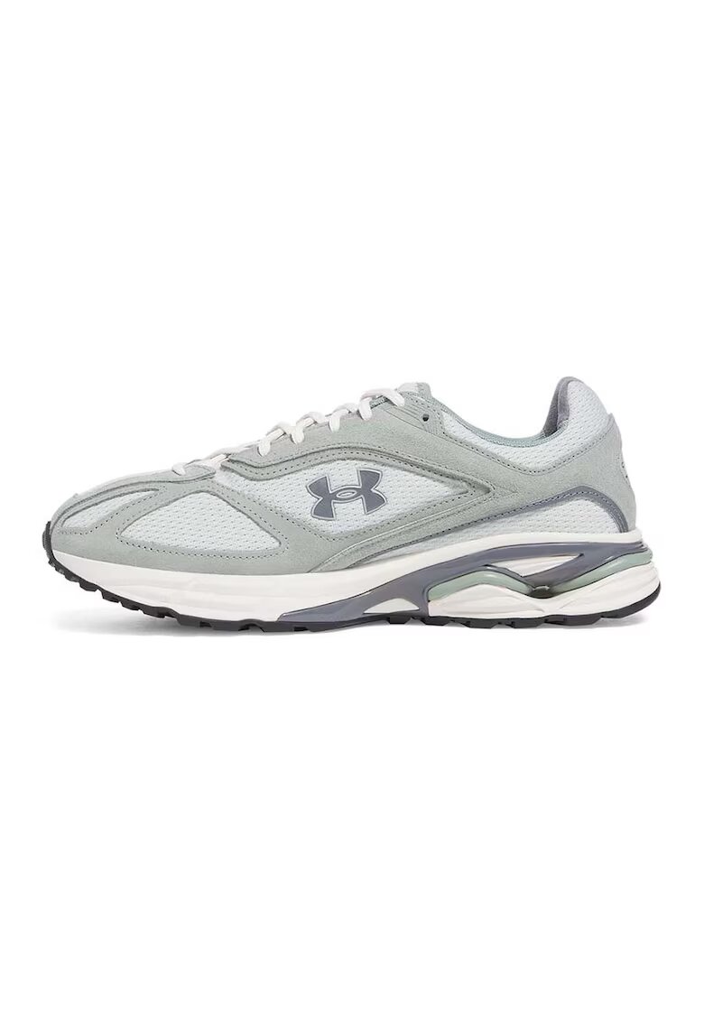 Under Armour Спортни обувки Apparition с кожа - Светло сив/Ментово зелено