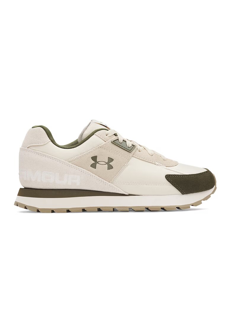 Under Armour Спортни обувки Essential Runner с велур - Каки/Крем