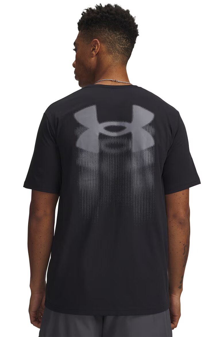 Under Armour Свободна тениска Blur с лого Черен/Tъмносив