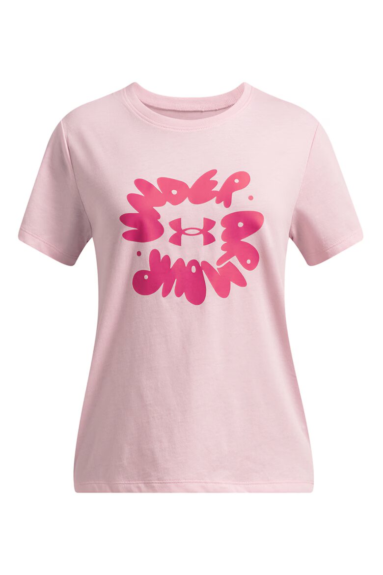 Under Armour Свободна тениска с лого Фуксия/Пастелнорозов