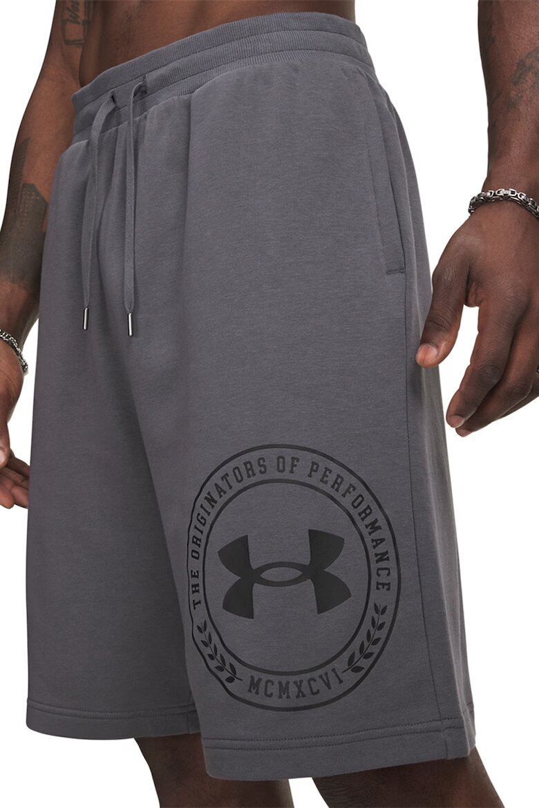 Under Armour Свободни шорти с памук Rival с лого Антрацитно сиво