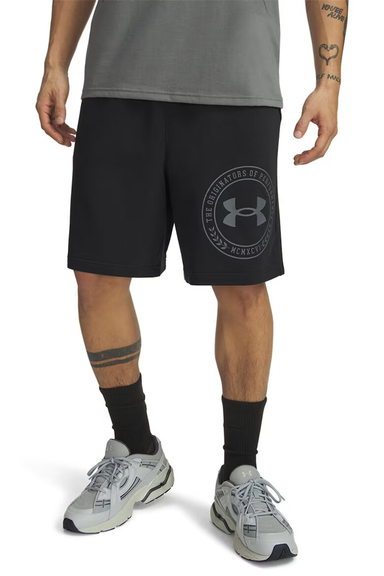 Under Armour Свободни шорти с памук Rival с лого Черен