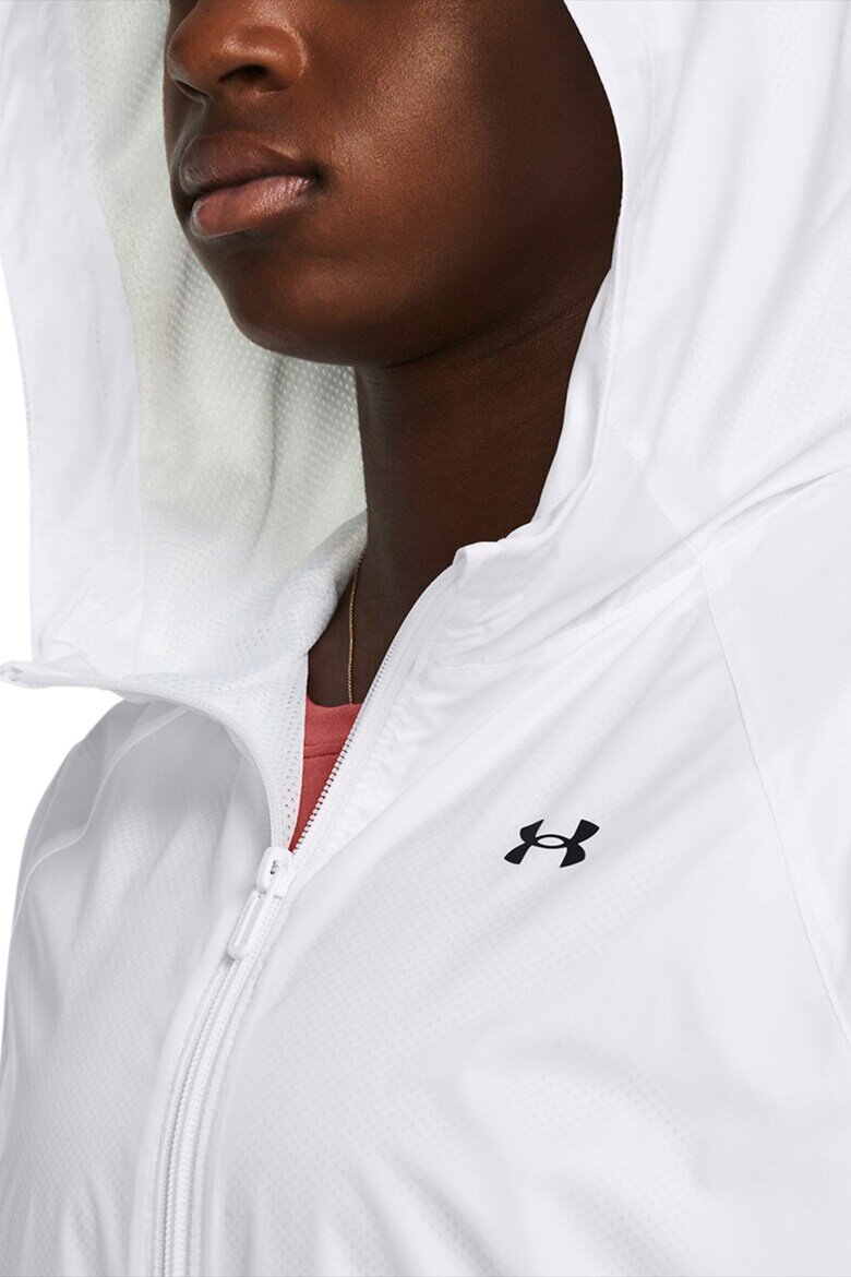 Under Armour Свободно яке Rival с цип Бял/Черен