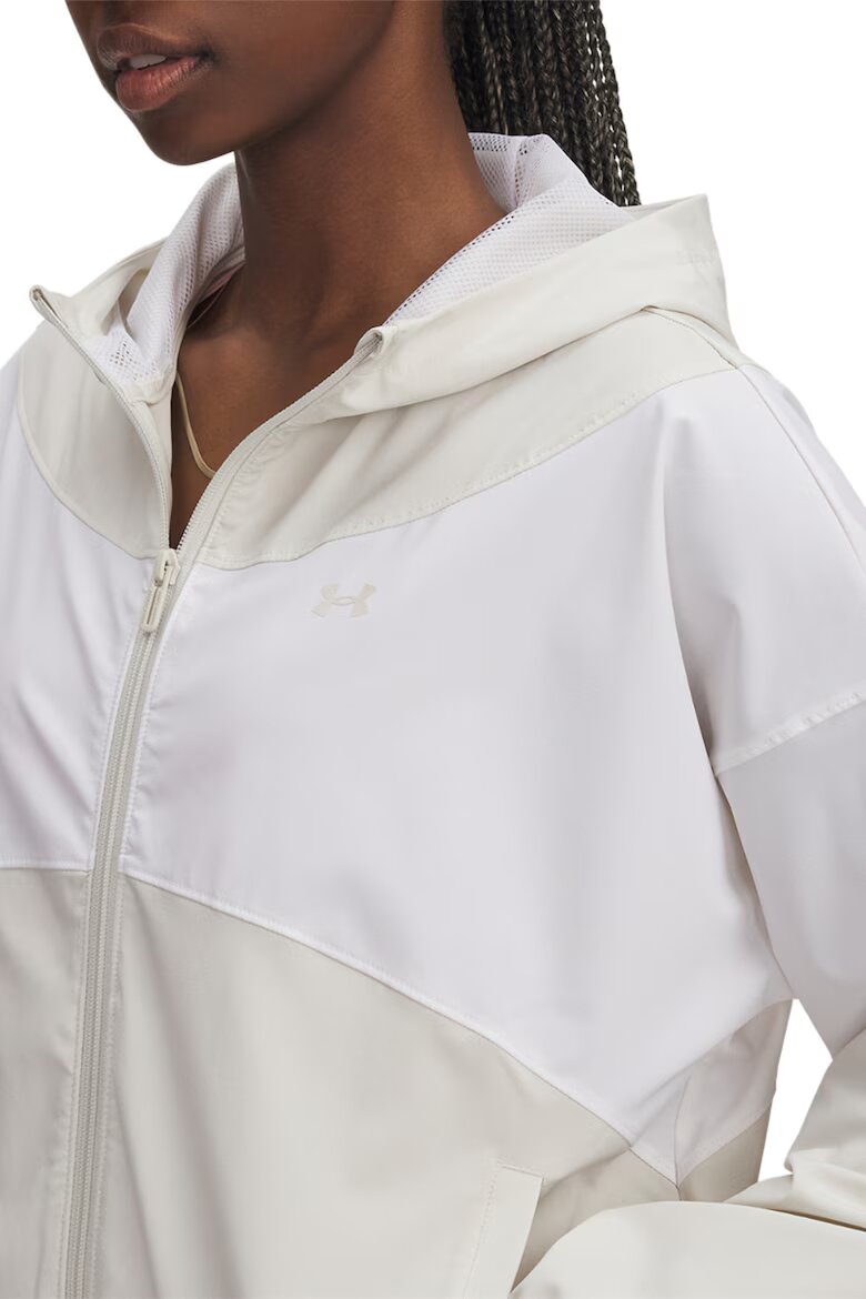 Under Armour Свободно яке с цип Бял/Светло бежово